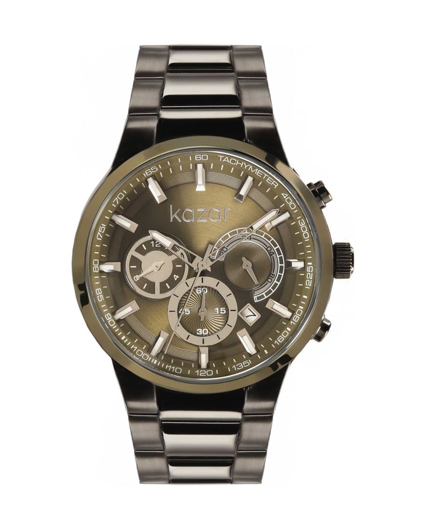 Kazar-Schwarze-Uhr-mit-grünem-Zifferblatt-grün