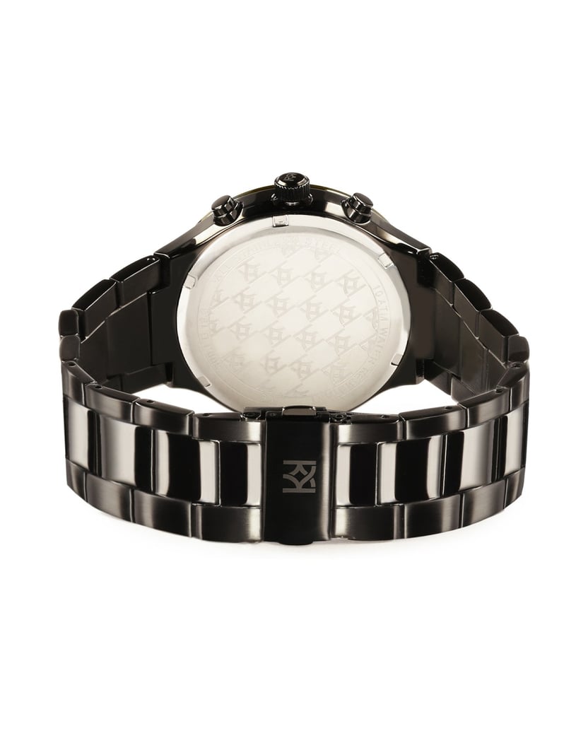 Kazar-Schwarze-Uhr-mit-grünem-Zifferblatt-grün