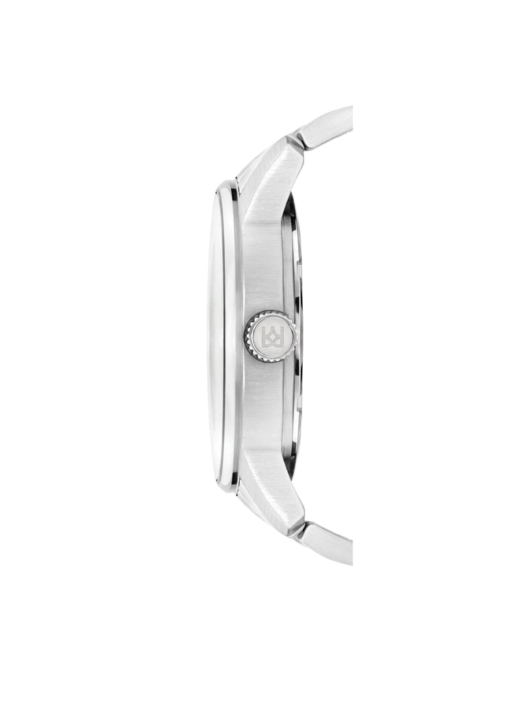 Kazar-Klassische-Armbanduhr-in-Silber-und-Schw-schwarz