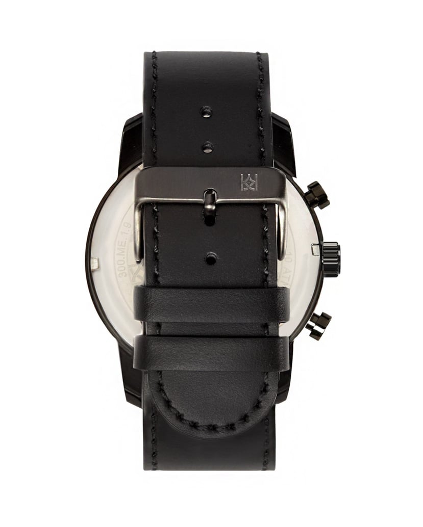 Kazar-Analoge-Uhr-mit-Lederarmband-dunkelgrau