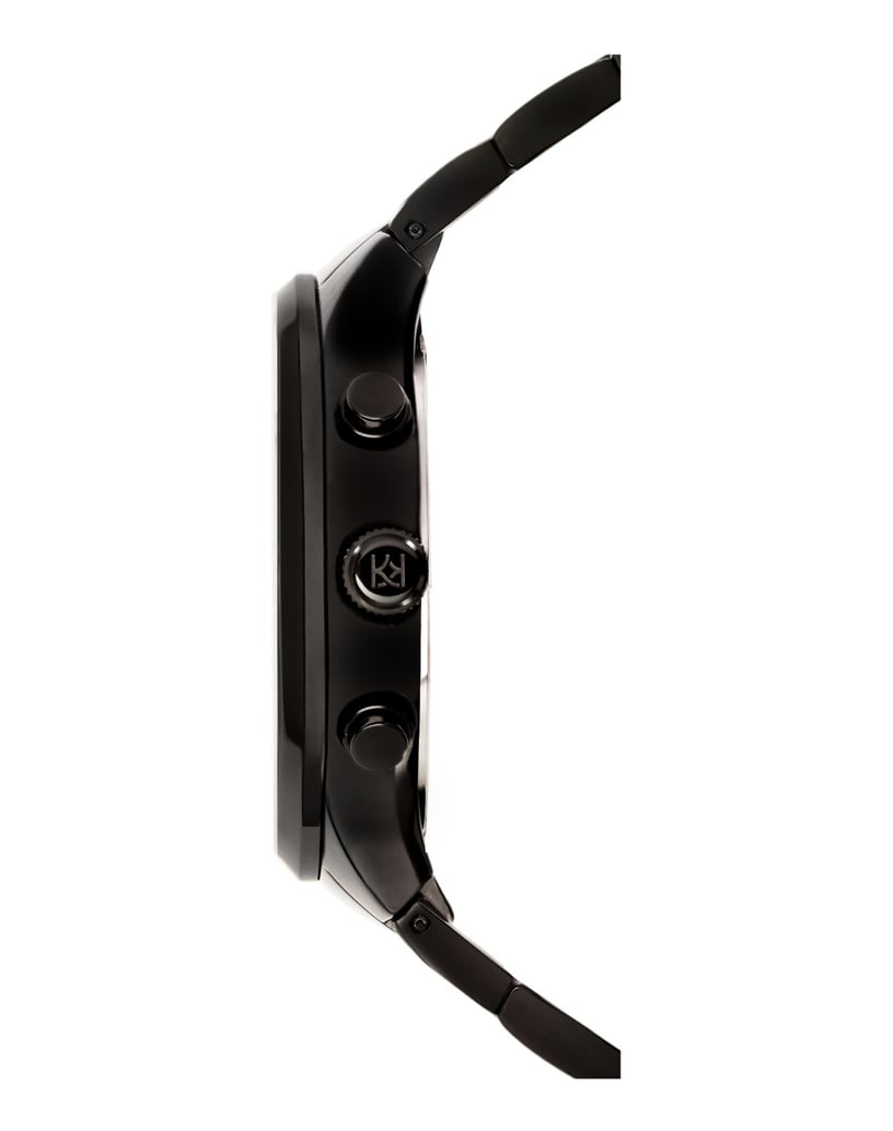 Kazar-Schwarze-Uhr-mit-silbernen-Elementen-schwarz