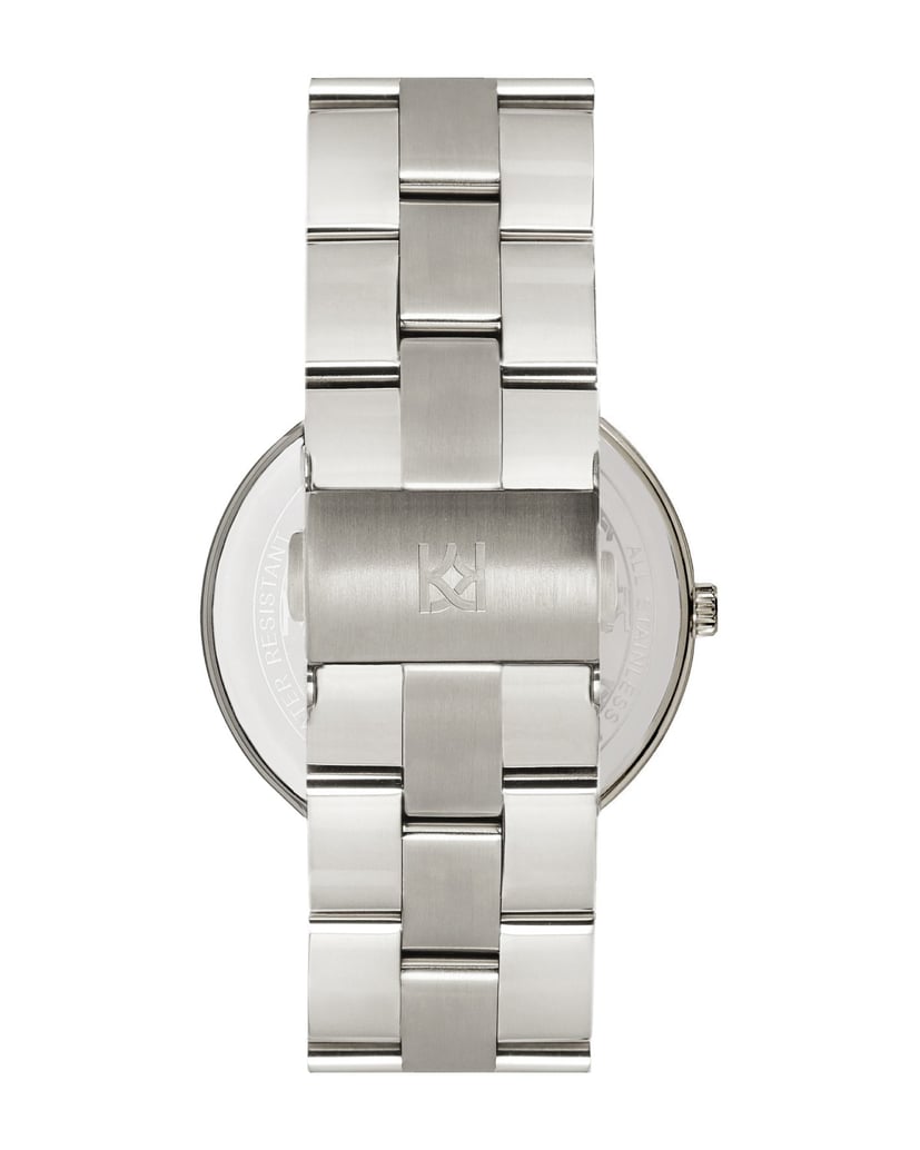 Kazar-Silberne-Uhr-mit-schwarzem-Zifferblatt-schwarz