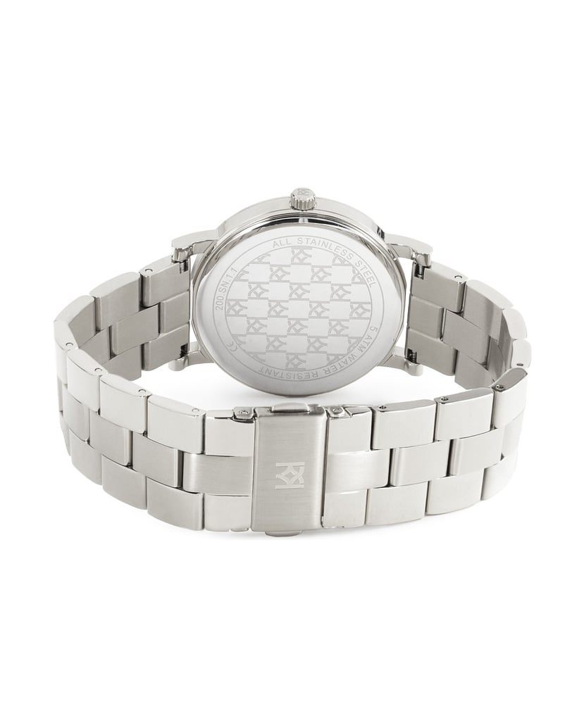 Kazar-Silberne-Uhr-mit-schwarzem-Zifferblatt-schwarz