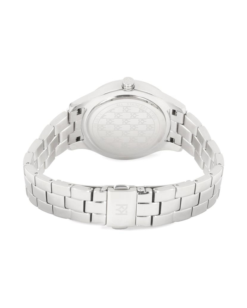 Kazar-Silberne-Uhr-mit-Kristallen-verziert-silber