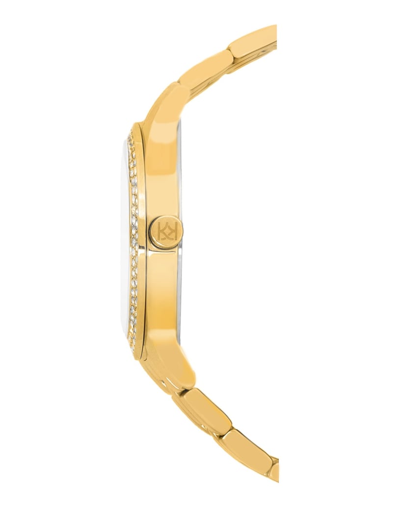 Kazar-Goldfarbene-Uhr-mit-Kristallen-gold