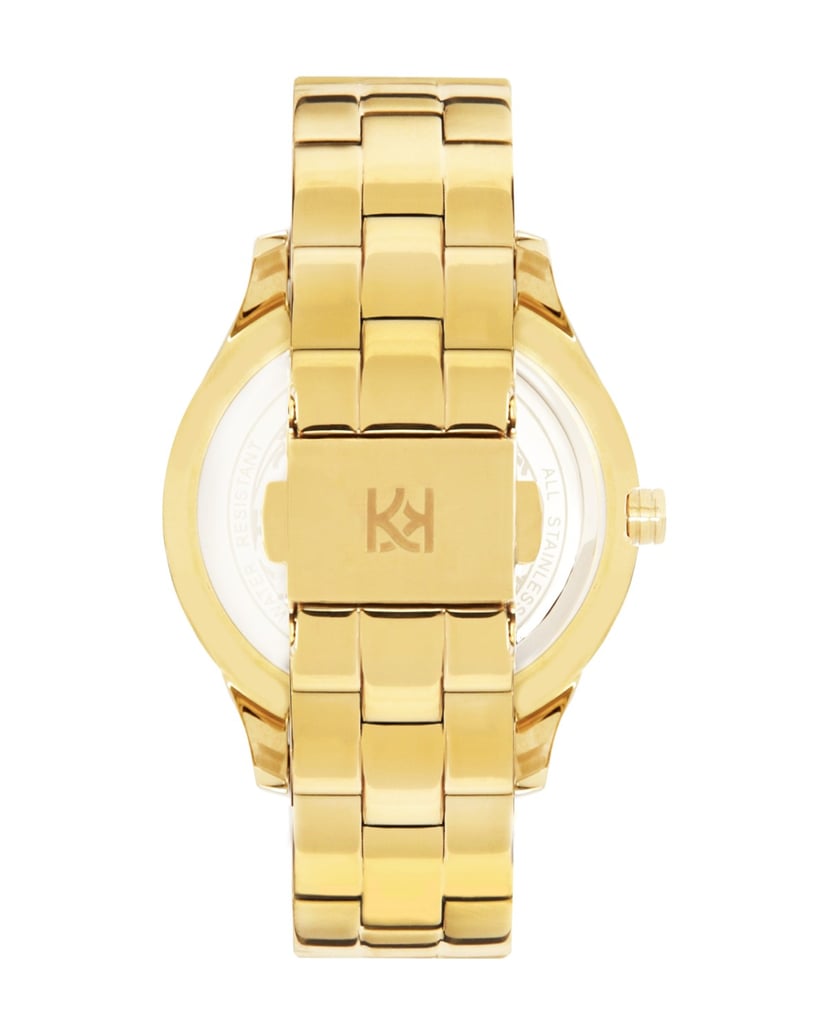 Kazar-Goldfarbene-Uhr-mit-Kristallen-gold