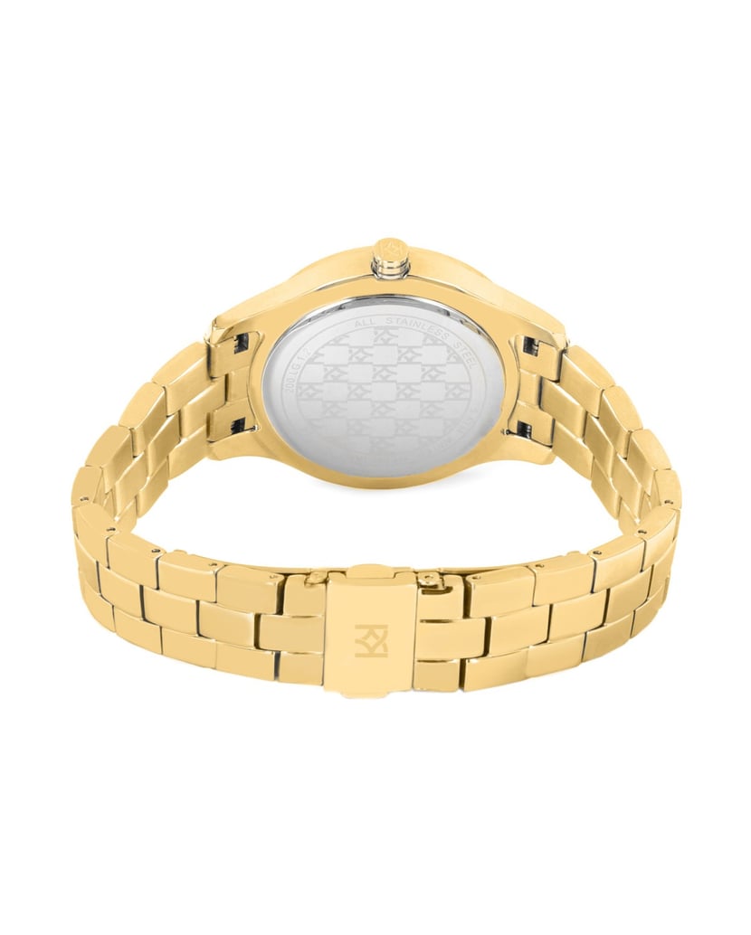 Kazar-Goldfarbene-Uhr-mit-Kristallen-gold