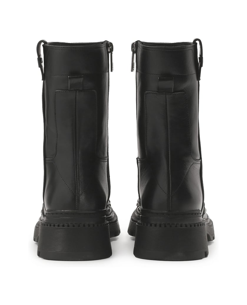 Kazar-Flache-Überziehstiefel-mit-Metallnieten-schwarz