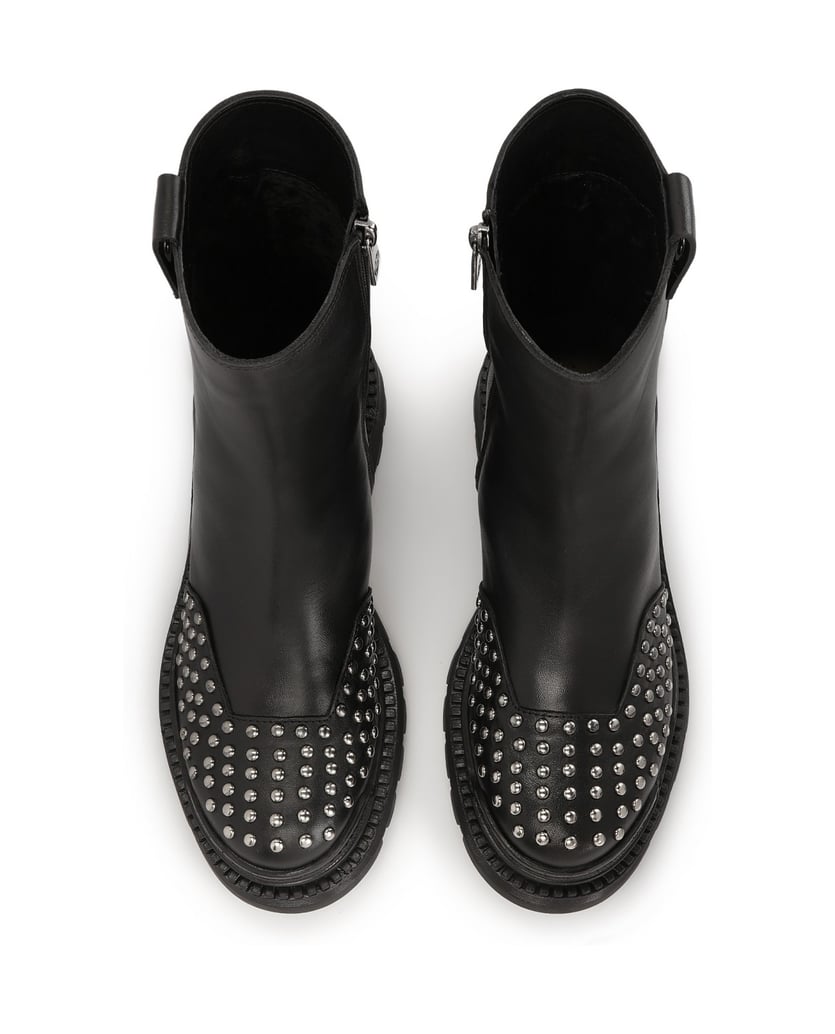 Kazar-Flache-Überziehstiefel-mit-Metallnieten-schwarz