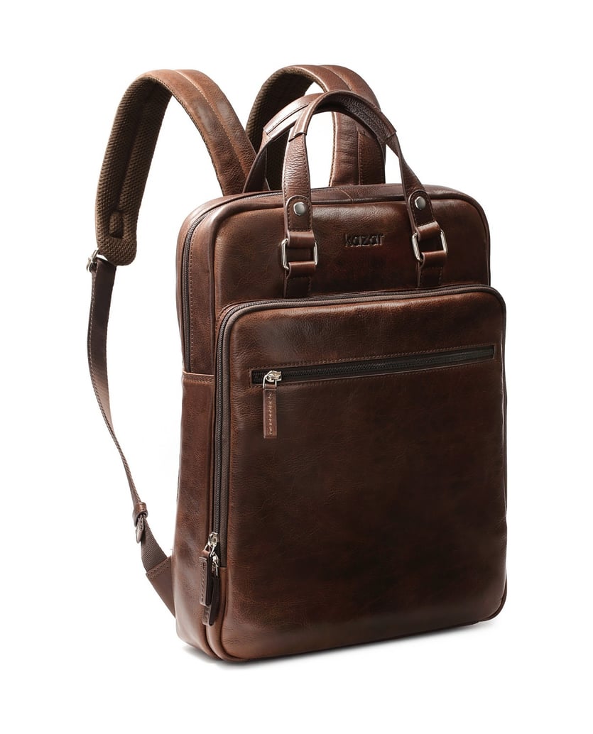 Kazar-Brauner-großer-Business-Rucksack-aus-Led