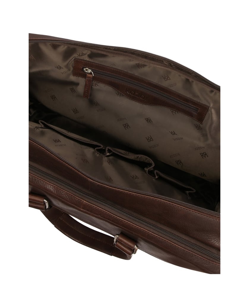 Kazar-Large-brown-leather-hand-bag-with-aged-effect-hnědá