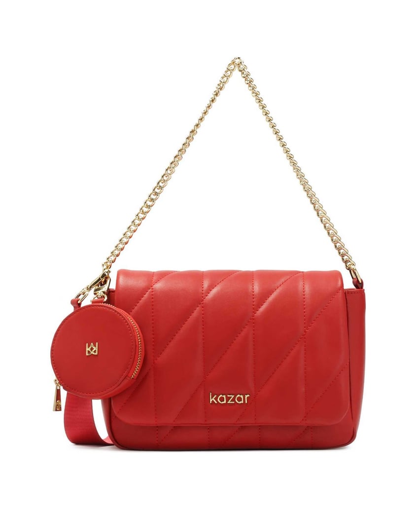 Kazar-Red-strap-handbag-with-detachable-purse-červená