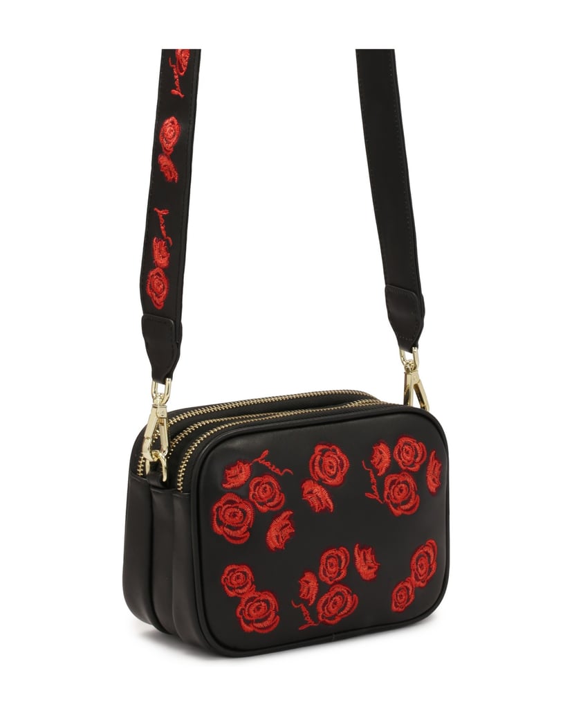 Kazar-Schwarze-klassische-Handtasche-mit-roten