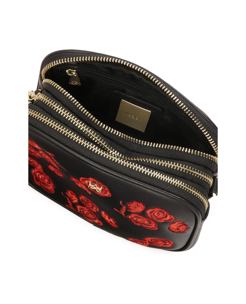 Kazar-Schwarze-klassische-Handtasche-mit-roten