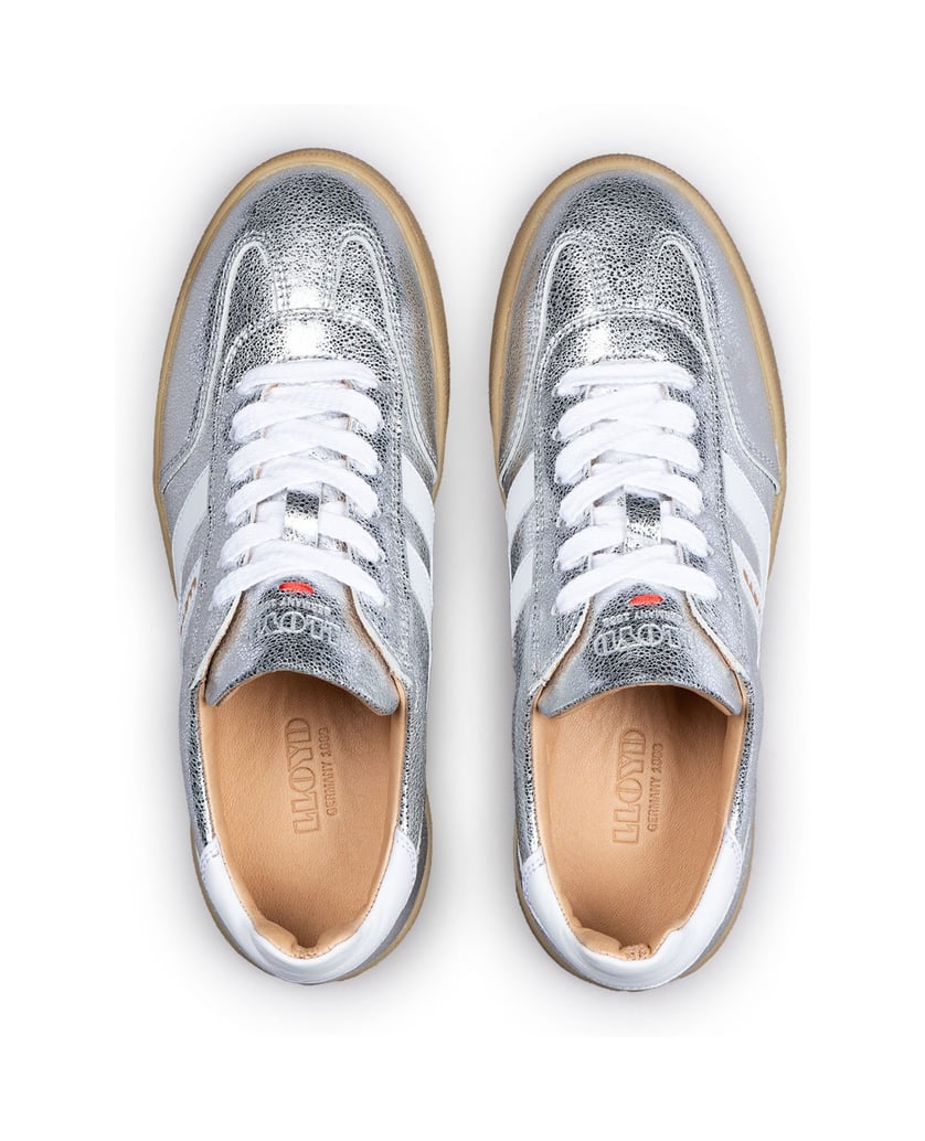 Lloyd-Hochwertiger-Sneaker-silber