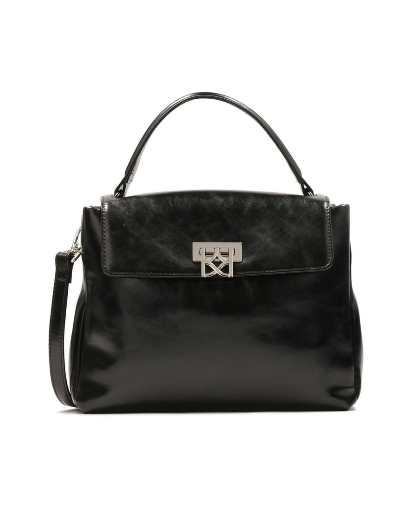 Kazar-Leather-handbag-with-decorative-clasp-černá
