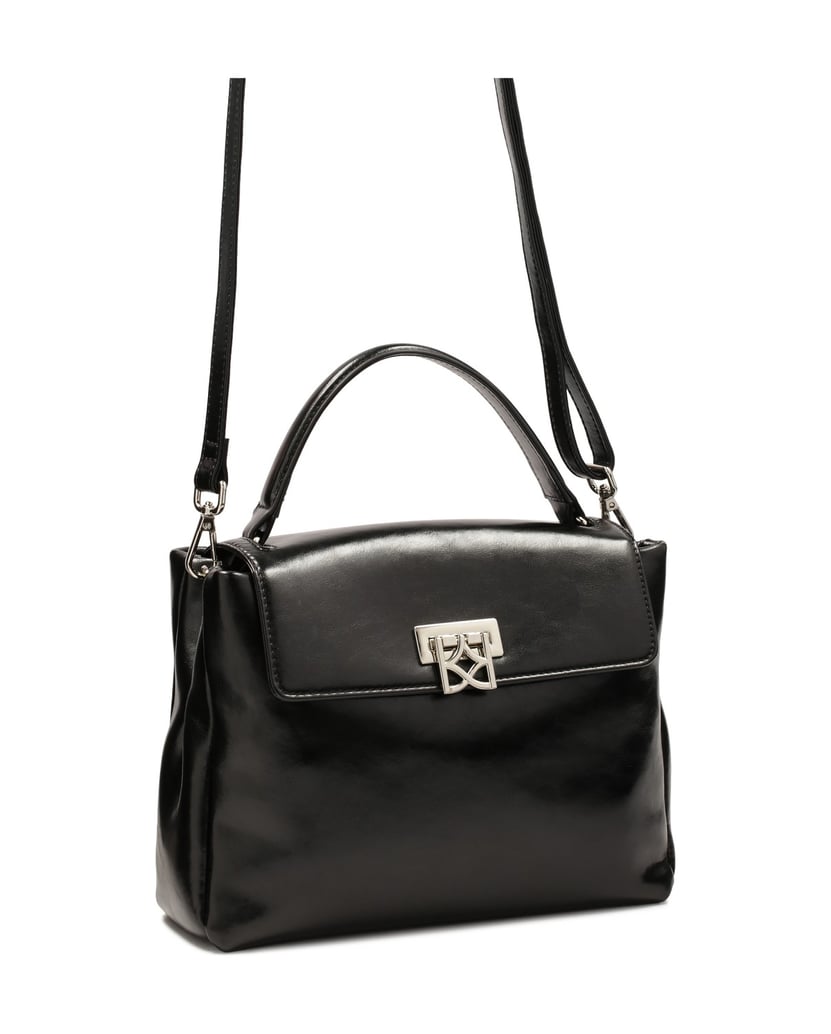 Kazar-Leather-handbag-with-decorative-clasp-černá