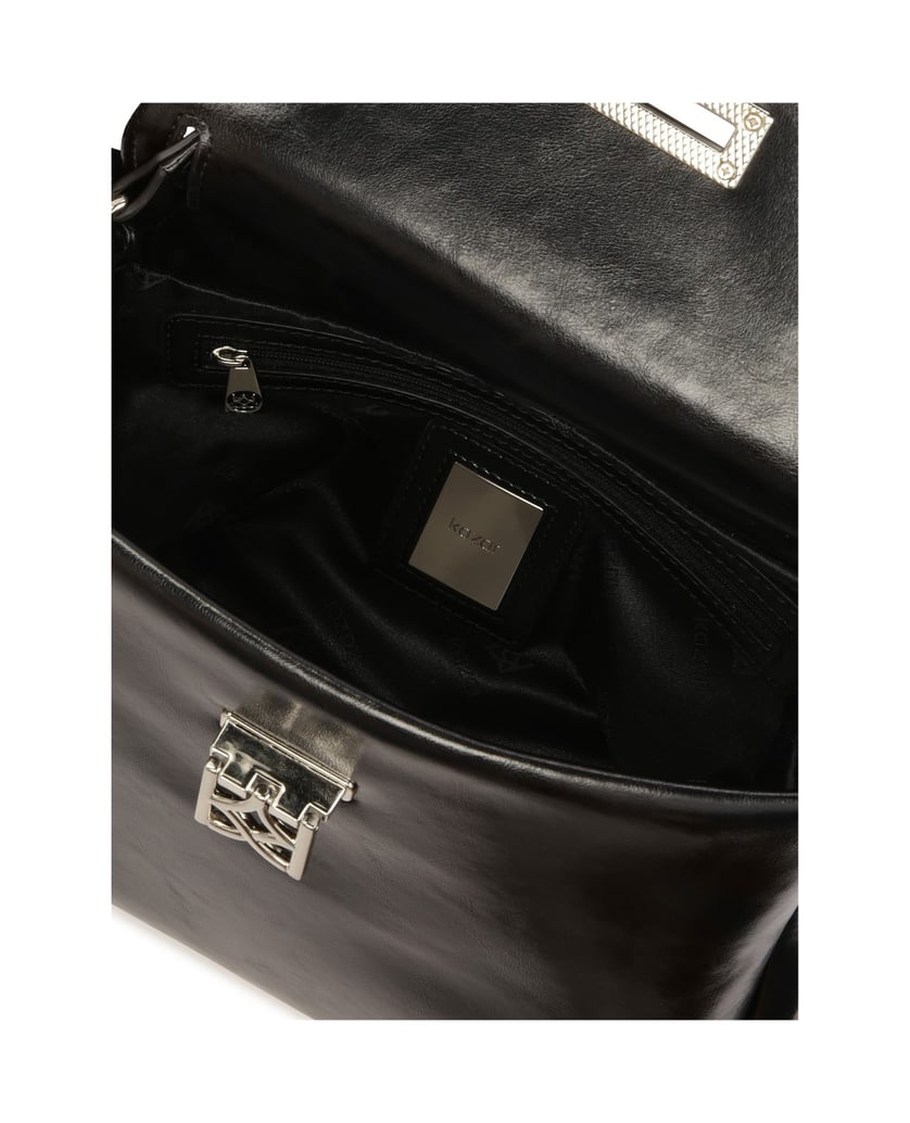 Kazar-Leather-handbag-with-decorative-clasp-černá