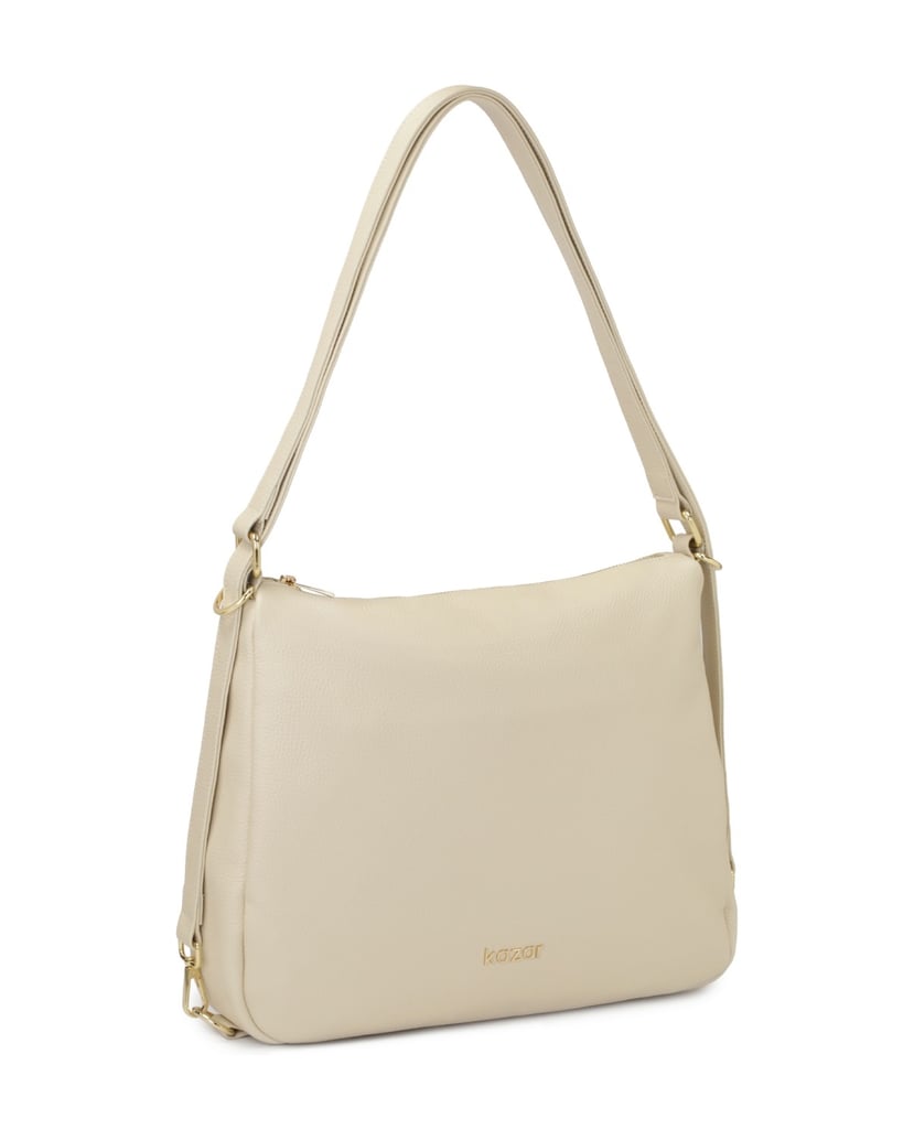 Kazar-Cremefarbener-Postsack-mit-Reißverschlus-weiss