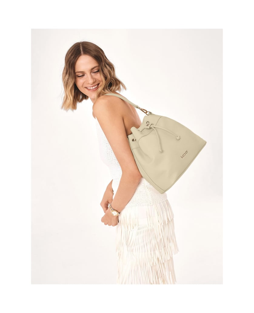 Kazar-Cremefarbene-Tasche-Geldbörse-mit-zwei-T-weiss