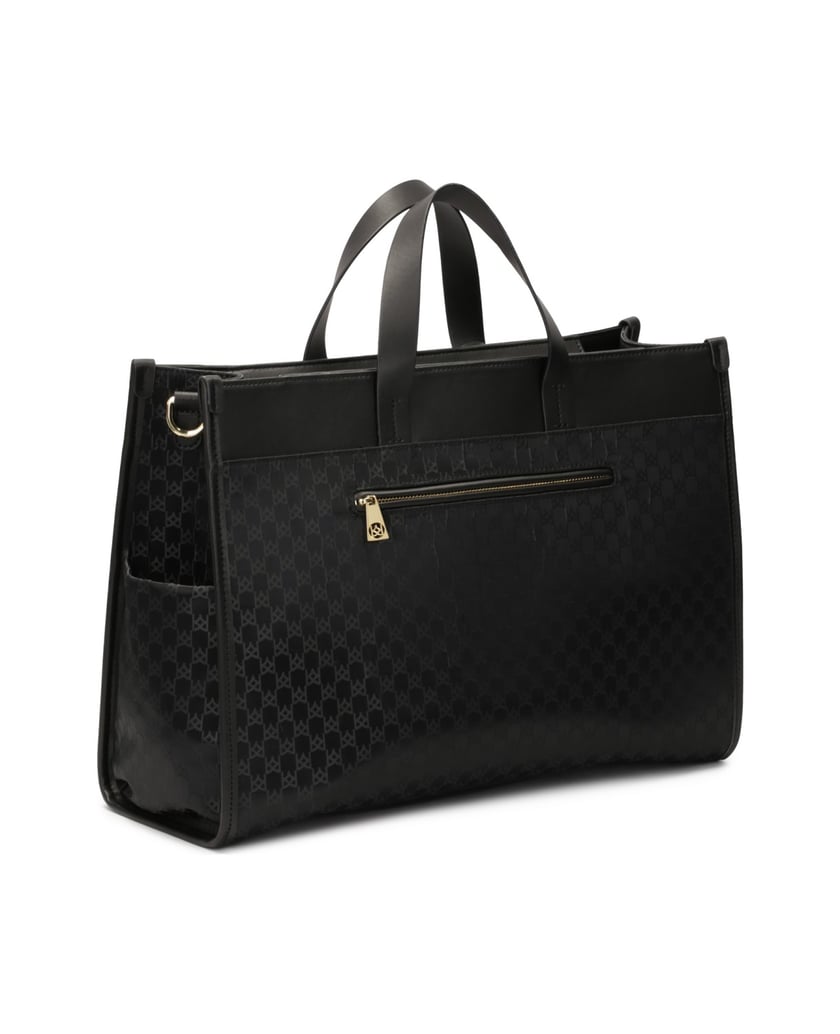 Kazar-Large-handbag-made-of-fabric-and-natural-leather-čierna