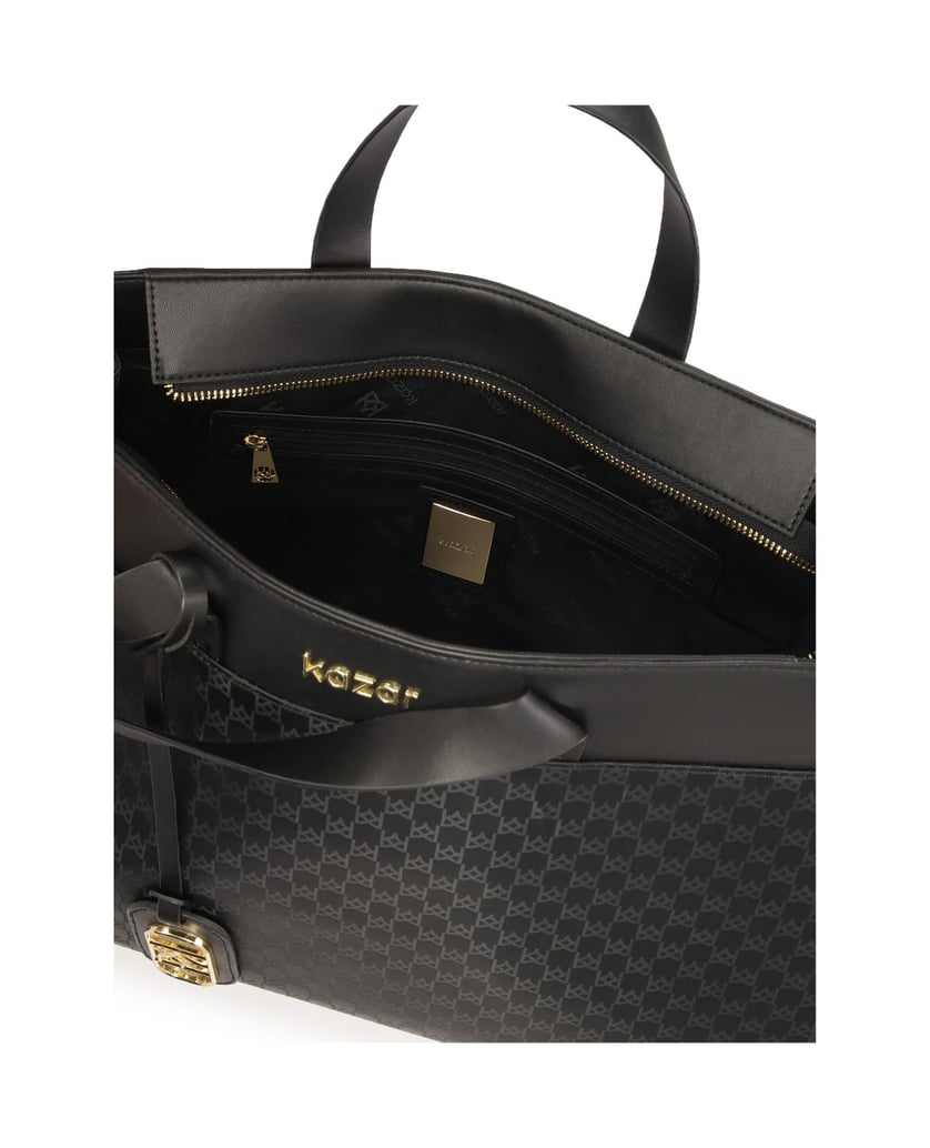 Kazar-Large-handbag-made-of-fabric-and-natural-leather-čierna