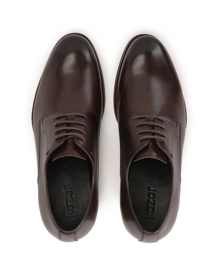 Kazar-Klassische-braune,-zehenoffene-Halbschuh-braun