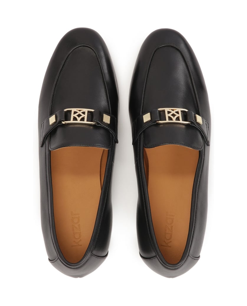 Kazar-Monogrammed-slip-on-leather-loafers-černá