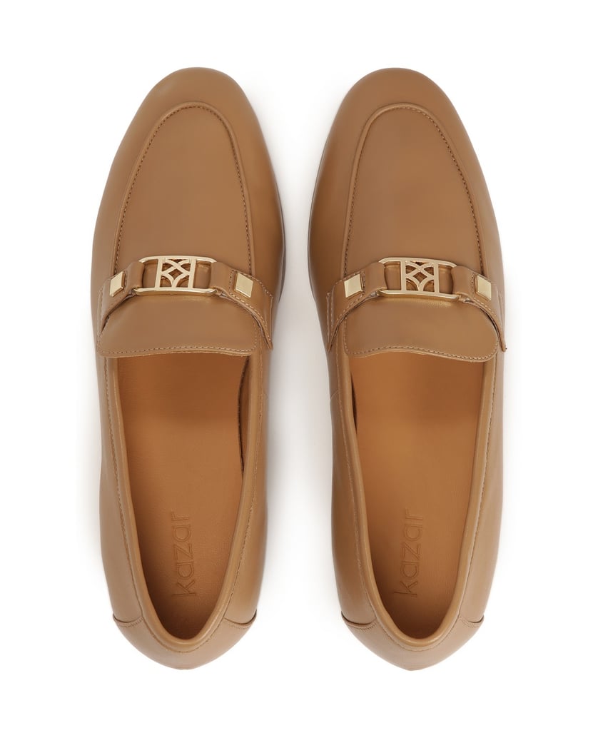 Kazar-Light-brown-leather-loafers-for-women-velbloudí