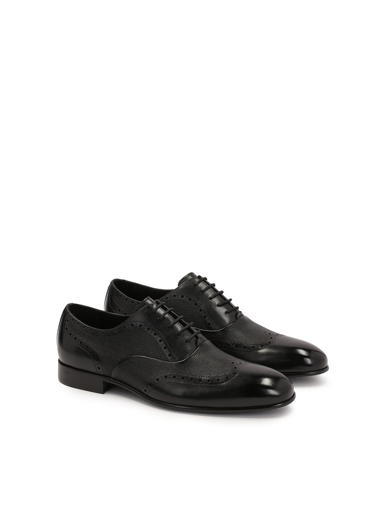 Kazar-Elegante-schwarze-Oxfords-mit-Rosettenve