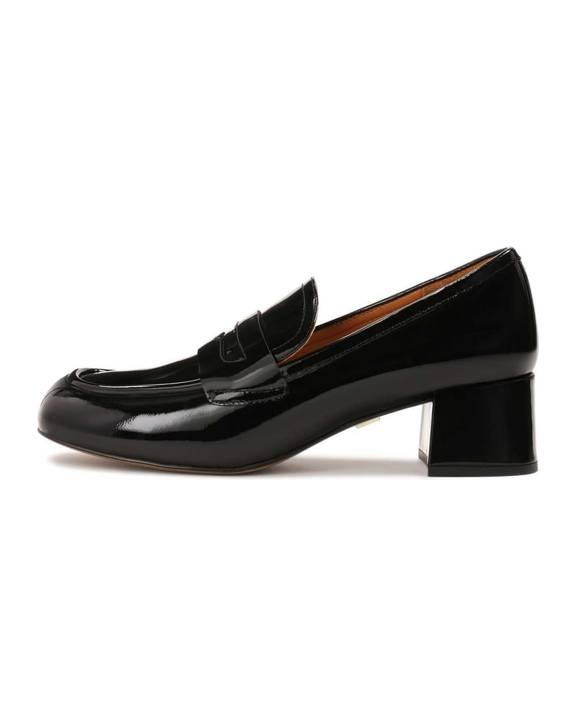Kazar-Patent-leather-pumps-with-a-wide-heel-čierna