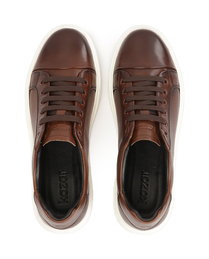 Kazar-Braune-Freizeit-Sneaker-mit-Perforatione-braun
