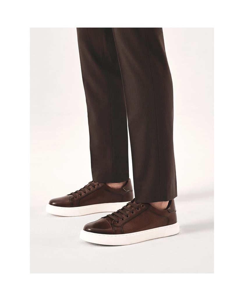 Kazar-Braune-Freizeit-Sneaker-mit-Perforatione-braun