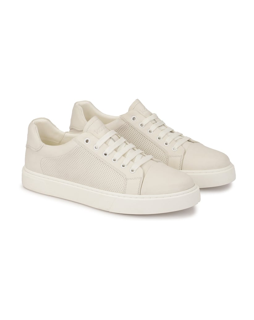 Kazar-Comfortable-men's-sneakers-with-perforated-upper-bílá