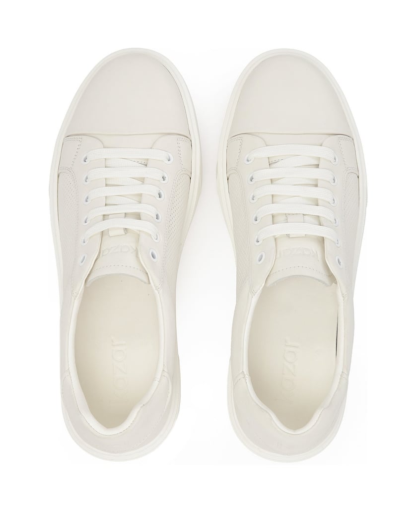 Kazar-Comfortable-men's-sneakers-with-perforated-upper-bílá