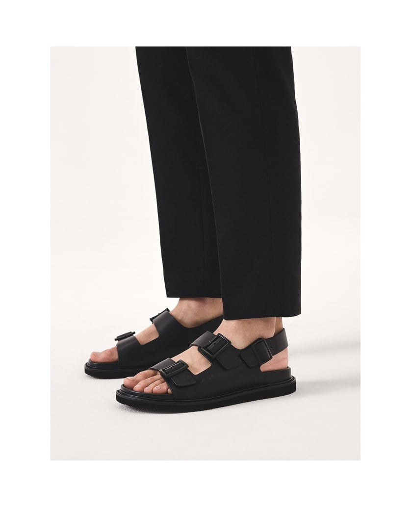 Kazar-Ledersandalen-mit-Metallschließe-schwarz