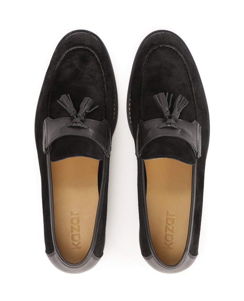 Kazar-Schwarze-Slipper-mit-einer-Clutch-schwarz