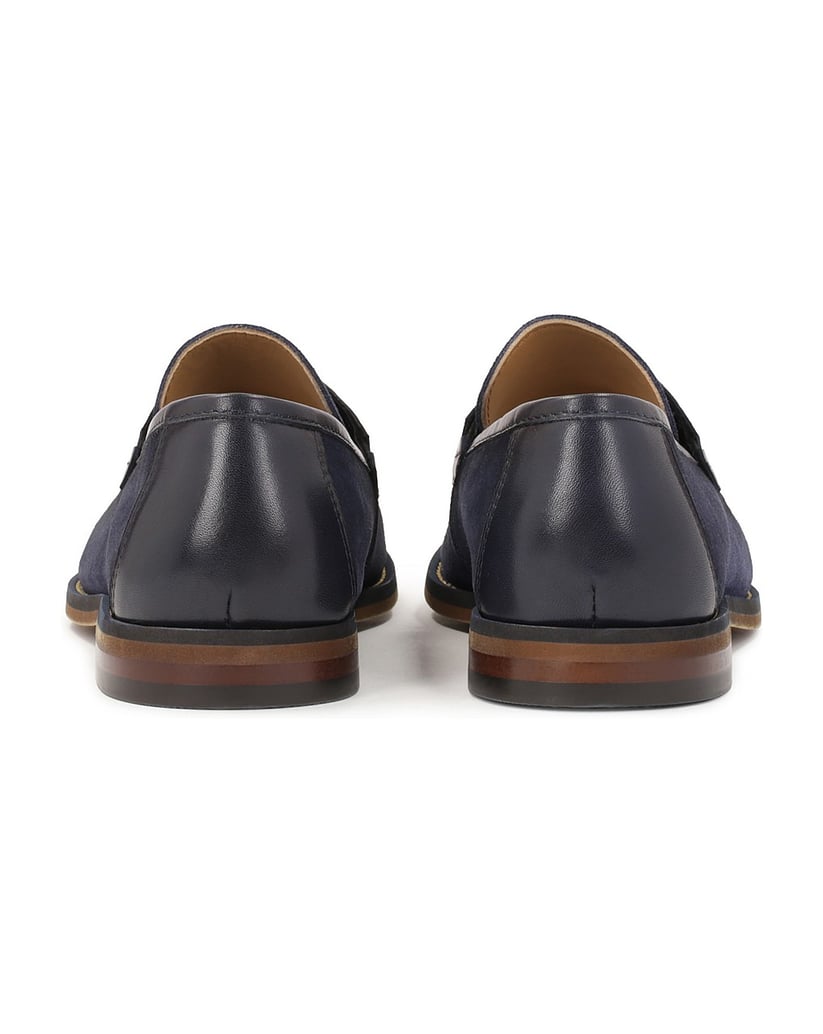 Kazar-Marineblaue-Slipper-aus-Wildleder-und-Gl-dunkelblau