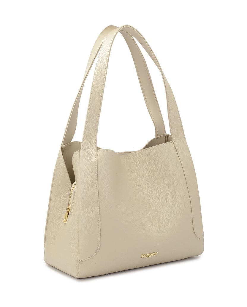 Kazar-Light-gray-handbag-with-a-unique-shape-šedá