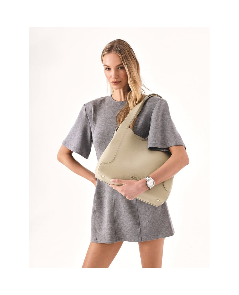 Kazar-Light-gray-handbag-with-a-unique-shape-šedá