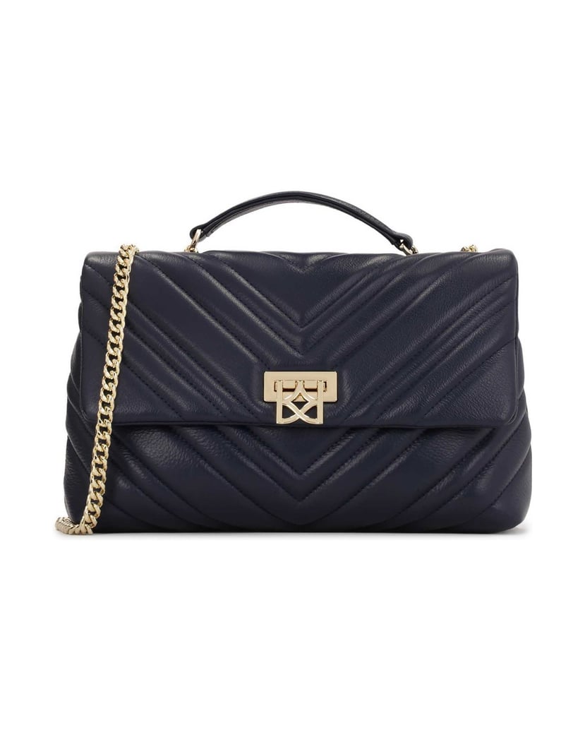 Kazar-Navy-blue-quilted-chain-handbag-tmavě-modrá