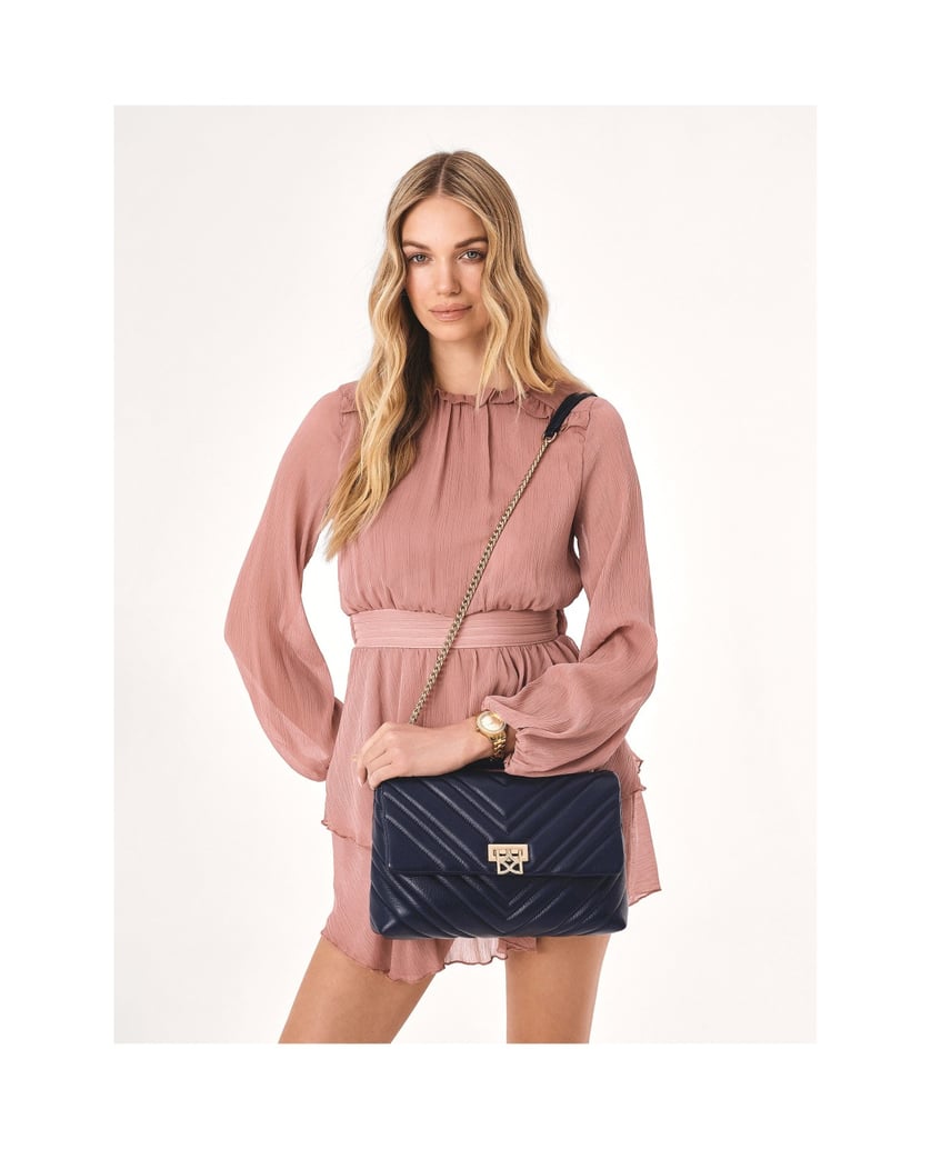 Kazar-Navy-blue-quilted-chain-handbag-tmavě-modrá