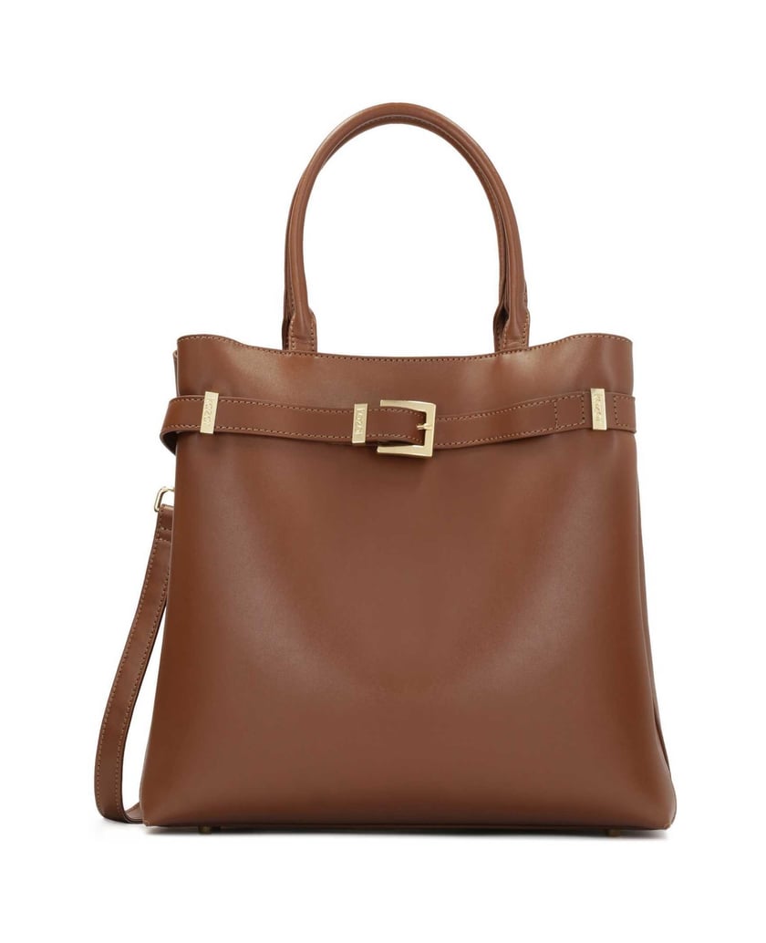 Kazar-Braune-Lederhandtasche-mit-Schnalle-braun