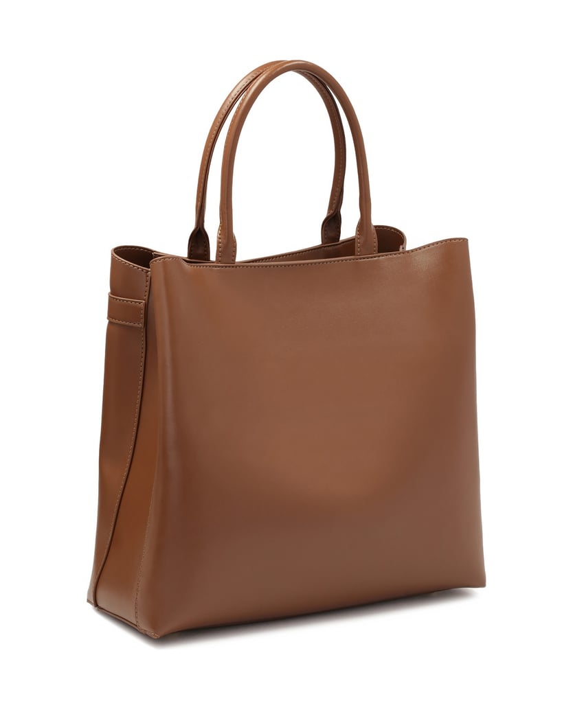 Kazar-Braune-Lederhandtasche-mit-Schnalle-braun