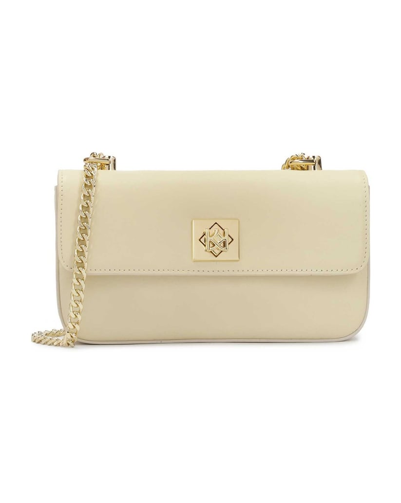 Kazar-Cream-stiff-chain-handbag-bílá