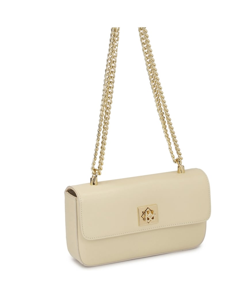 Kazar-Cream-stiff-chain-handbag-bílá