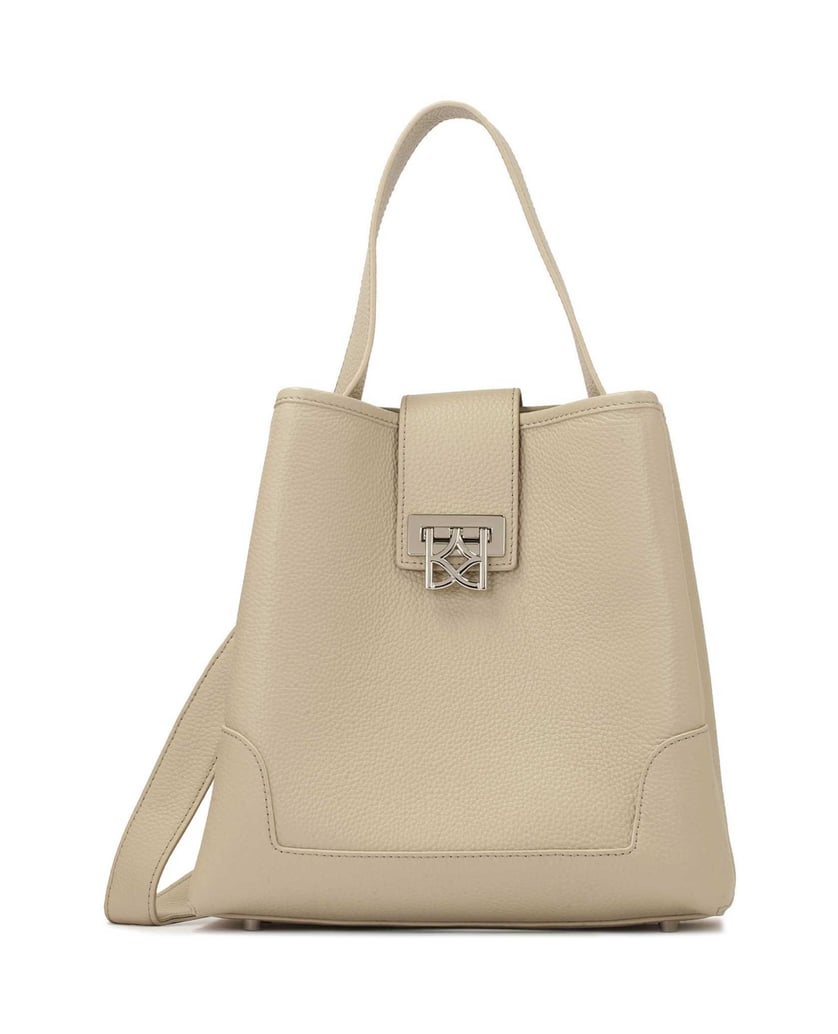 Kazar-Light-grey-handbag-with-decorative-clasp-šedá