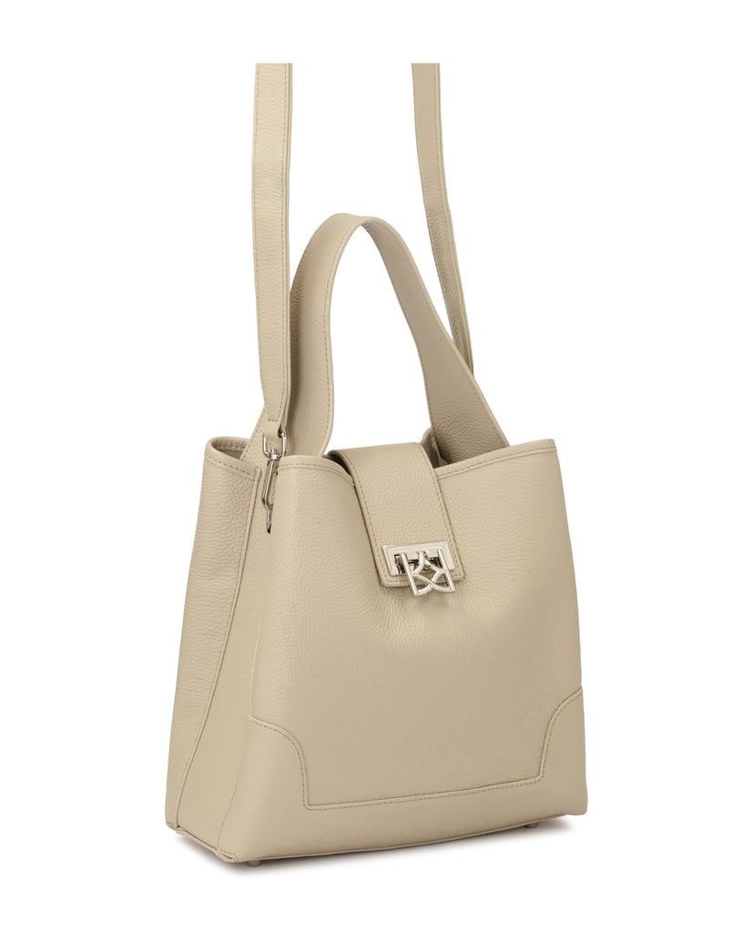 Kazar-Light-grey-handbag-with-decorative-clasp-šedá