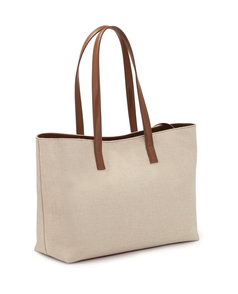 Kazar-Große-Handtasche-aus-Canvas-Stoff-und-Na-beige