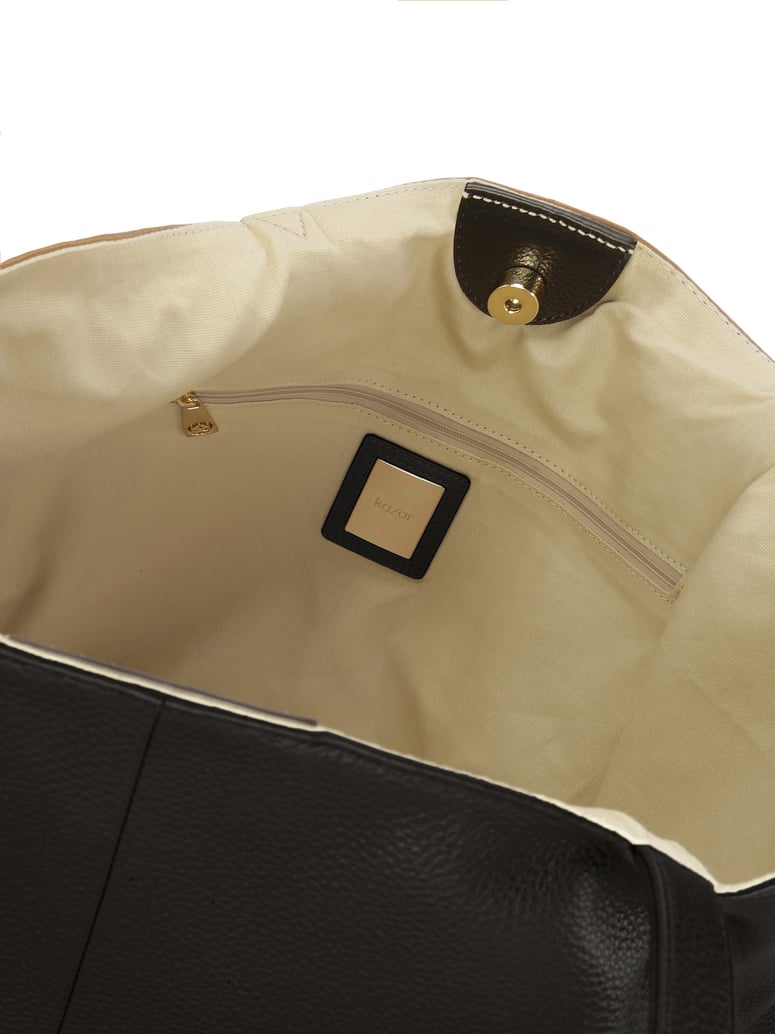 Kazar-Große-schwarze-Umhängetasche-mit-abnehmb